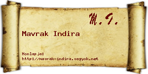 Mavrak Indira névjegykártya